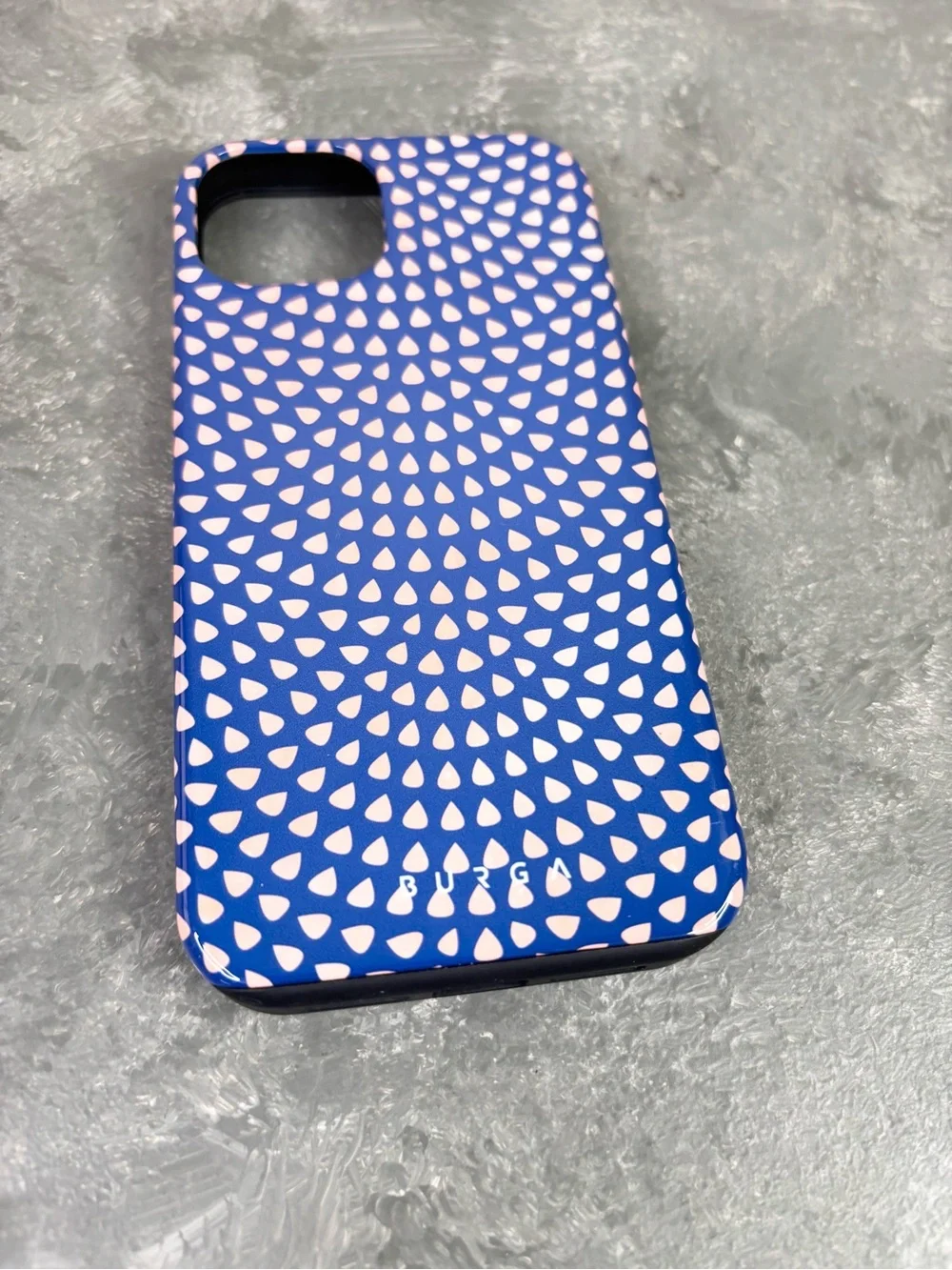 Burga pink blue patterned phone case iPhone 15 azure waters